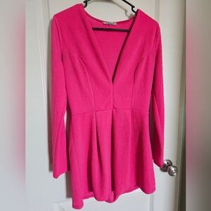 Charlotte Russe Pink Long Sleeve Romper